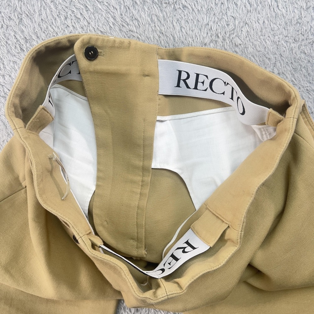 RECTO Pants Woman M 32x28 Tan Lagenlook Wide Leg Minimalist Relaxed Contemporary - Picture 6 of 10